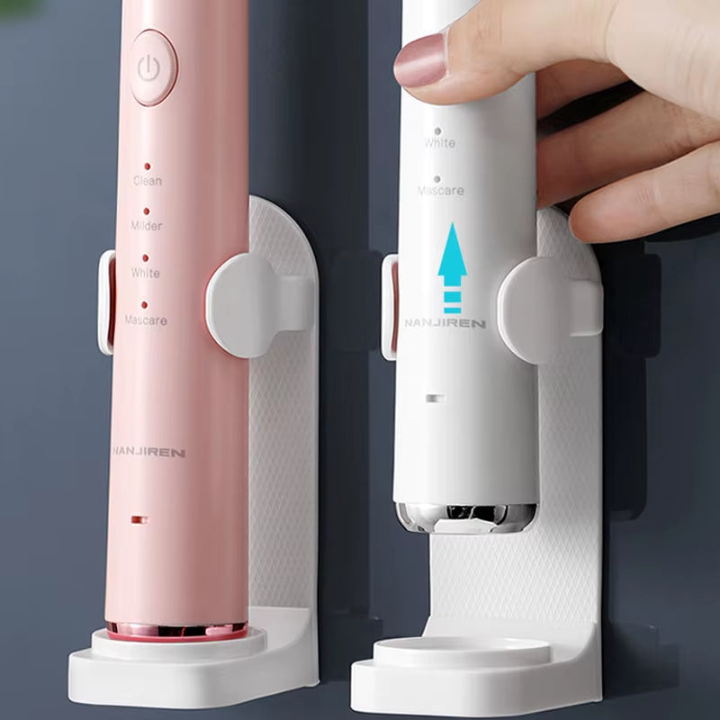 Adjustable Electric Toothbrush Holder with Non-Slip Silicone Wall Mount for 99% Compatibility