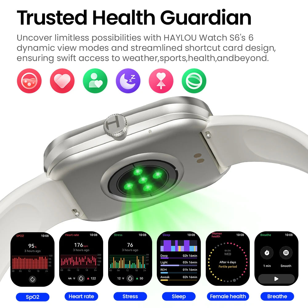 S6 Smart Watch for Men with Voice Calling, Health Monitoring, IP68 Waterproofing, Smart Notifications, and Voice Assistant